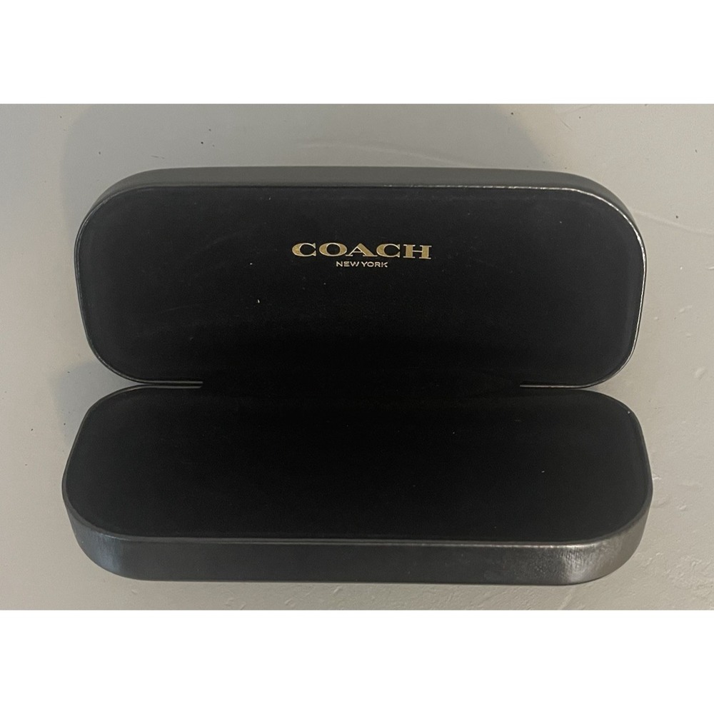 Coach Eyeglass Case Unisex OS Black Hard Shell Clamshell Logo Sunglasses Case